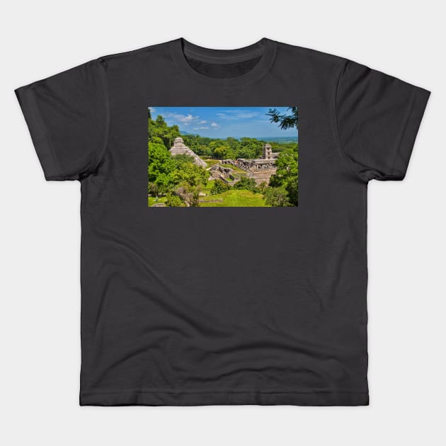 Palenque. View from the Temple of the Cross. Kids T-Shirt by vadim19